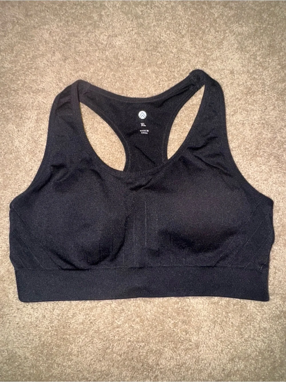 Racerback Support Sports Bra - Black